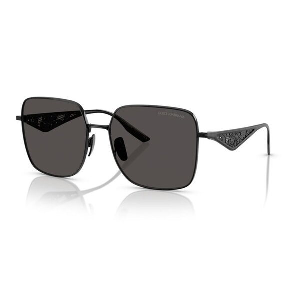 NEW DOLCE&GABBANA DG2310 01/87 WOMEN SUNGLASSES BLACK GREY SQUARE EYEWEAR - Picture 1 of 3